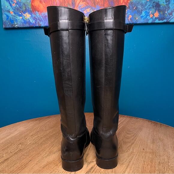 Tory Burch Everly Knee High Leather Riding Boots Tall Black Equestrian Women’s 7 - Picture 3 of 13